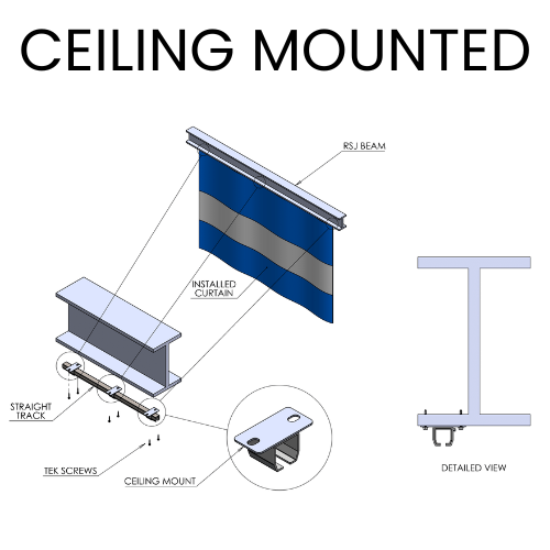 Industrial Curtain Rail - Heavy Duty Sliding Rail System